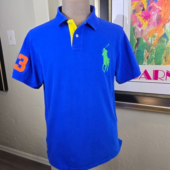 Polo Ralph Lauren Custom Fit Polo Shirt Mens XXL Big Pony Logo  “3” On Sleeve - Picture 3 of 7